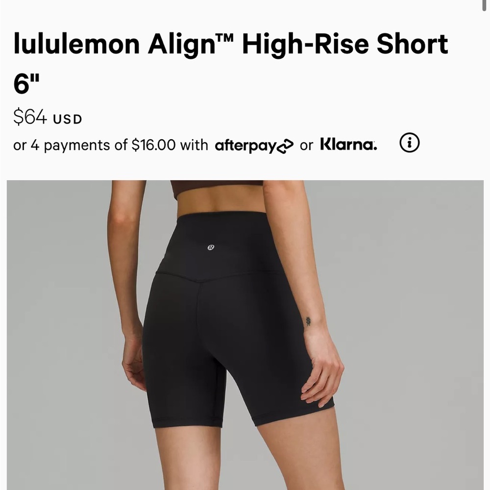 Lululemon Align 6” Short